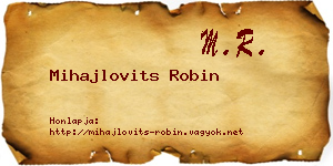 Mihajlovits Robin névjegykártya